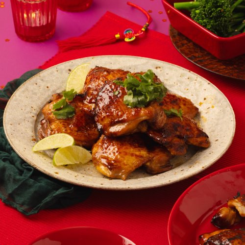 Pollo a la soja con miel y lima